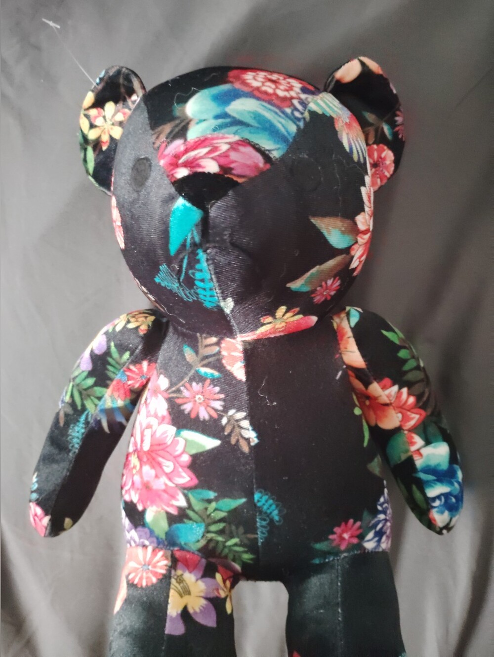 Johnny Was Dreamer Bear Sitting Stuffed Animal Toy Plush Floral Multicolor Boho - Picture 2 of 7